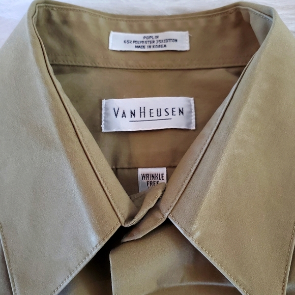 VAN HEUSEN - MEN'S LARGE - 16 1/2  (32/33)  WRINKLE FREE SHIRT - Picture 10 of 10